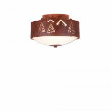  A47945FC-02 - Ridgemont Close-to-Ceiling Small - Mountain-Pine Tree Cutouts - Frosted Glass Bowl