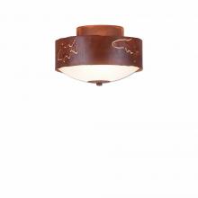  A47962FC-02 - Ridgemont Close-to-Ceiling Small - Fish Cutout - Frosted Glass Bowl - Rust Patina Finish