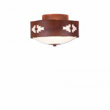  A47984FC-02 - Ridgemont Close-to-Ceiling Small - Pueblo - Frosted Glass Bowl - Rust Patina Finish