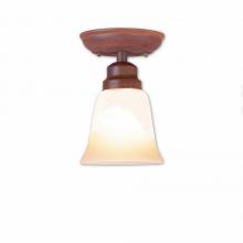  A48001TT-02 - Sienna Ceiling Light - Rustic Plain - Two-Toned Amber Cream Bell Glass - Rust Patina Finish