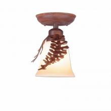  A48040TT-02 - Sienna Ceiling Light - Spruce Cone - Two-Toned Amber Cream Bell Glass - Rust Patina Finish