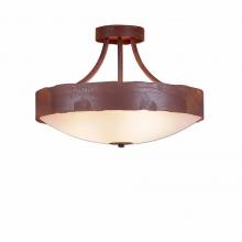  A49101FC-HR-02 - Ridgemont Semi Flush Large Short - Bowl Bottom - Rustic Plain - Frosted Glass Bowl