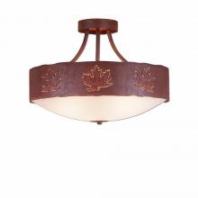  A49106FC-HR-02 - Ridgemont Semi Flush Large Short - Bowl Bottom - Maple Cutout - Frosted Glass Bowl