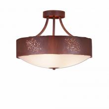  A49148FC-HR-02 - Ridgemont Semi Flush Large Short - Bowl Bottom - Cedar Bough Cutout - Frosted Glass Bowl