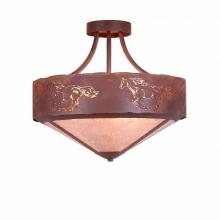  A49159AL-HR-02 - Ridgemont Semi-Flush Large Short - Shade Bottom - Horse Cutout - Almond Mica Shade