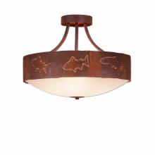  A49162FC-HR-02 - Ridgemont Semi Flush Large Short - Bowl Bottom - Fish Cutout - Frosted Glass Bowl