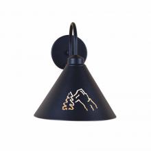  A52545-97 - Canyon Sconce Large - Mountain-Pine Tree Cutouts - Black Iron Finish