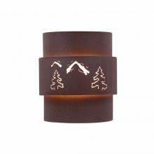  A56145-27 - Northridge Sconce Small - Mountain-Pine Tree Cutouts - Rustic Brown Finish