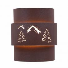  A56245-27 - Northridge Sconce Large - Mountain-Pine Tree Cutouts - Rustic Brown Finish