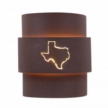  A56287-27 - Northridge Sconce Large - Texas State Outline Cutout - Rustic Brown Finish