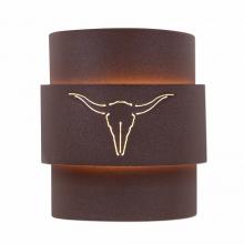  A56288-27 - Northridge Sconce Large - Longhorn Cutout - Rustic Brown Finish