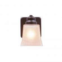  A57101TS-28 - Woodland Sconce - Rustic Plain - Tea Stain Glass Bowl - Dark Bronze Metallic Finish