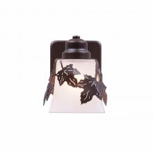  A57105FC-28 - Woodland Sconce - Maple Leaf - Frosted Glass Bowl - Dark Bronze Metallic Finish