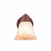  A58501AS-02 - Sienna Sconce - Rustic Plain - Marbled Amber Swirl Bell Glass - Rust Patina Finish