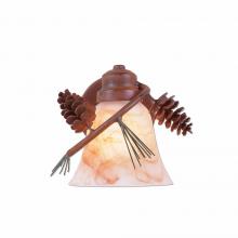  A58520AS-04 - Sienna Sconce - Pine Cone - Marbled Amber Swirl Bell Glass - Pine Tree Green-Rust Patina base Finish