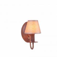 Avalanche Ranch Lighting H13101KR-02 - Diablo Sconce - Rustic Plain - Waxed Kraft Lampshade - Rust Patina Finish