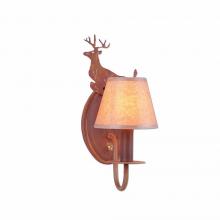  H13121KR-02 - Diablo Sconce - Valley Deer - Waxed Kraft Lampshade - Rust Patina Finish