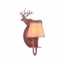  H13123KR-02 - Diablo Sconce - Valley Elk - Waxed Kraft Lampshade - Rust Patina Finish