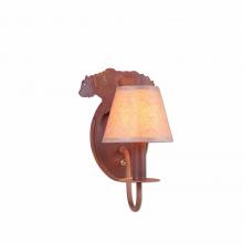  H13126KR-02 - Diablo Sconce - Bear - Waxed Kraft Lampshade - Rust Patina Finish