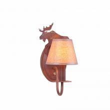  H13127KR-02 - Diablo Sconce - Mountain Moose - Waxed Kraft Lampshade - Rust Patina Finish