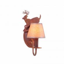  H13130KR-02 - Diablo Sconce - Mountain Deer - Waxed Kraft Lampshade - Rust Patina Finish