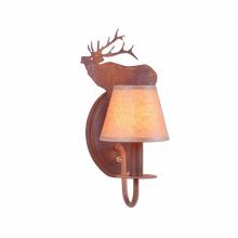  H13133KR-02 - Diablo Sconce - Mountain Elk - Waxed Kraft Lampshade - Rust Patina Finish