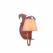  H13135KR-02 - Diablo Sconce - Mountain Horse - Waxed Kraft Lampshade - Rust Patina Finish