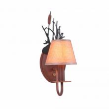 Avalanche Ranch Lighting H13165WK-03 - Diablo Sconce - Cattails - Waxed Kraft Lampshade - Cedar Green-Rust Patina base Finish