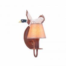  H13166WK-06 - Diablo Sconce - Mallard - Waxed Kraft Lampshade - Waterfowl Gray-Rust Patina base Finish