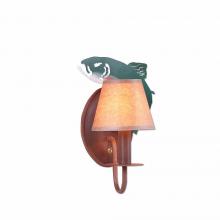  H13181WK-05 - Diablo Sconce - Trout - Waxed Kraft Lampshade - Fish Stain-Rust Patina base Finish