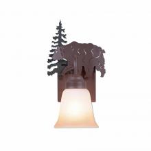  H14126TT-74 - Wasatch Single Sconce - Bear - Two-Toned Amber Cream Bell Glass - Forest/Cedar Green