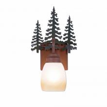  H14143ET-03 - Wasatch Single Sconce - Cedar Tree - Two-Toned Amber Egg Bell Glass - Cedar Green