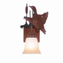  H14164TT-03 - Wasatch Single Sconce - Loon - Two-Toned Amber Cream Bell Glass - Cedar Green