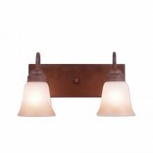  H32201TT-02 - Wasatch Double Bath Vanity Light - Rustic Plain - Two-Toned Amber Cream Bell Glass