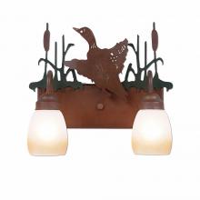  H32264ET-03 - Wasatch Double Bath Vanity Light - Loon - Two-Toned Amber Egg Bell Glass - Cedar Green