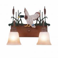  H32266TT-06 - Wasatch Double Bath Vanity Light - Mallard - Two-Toned Amber Cream Bell Glass - Waterfowl Gray