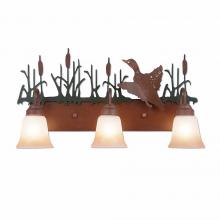  H32364TT-03 - Wasatch Triple Bath Vanity Light - Loon - Two-Toned Amber Cream Bell Glass - Cedar Green