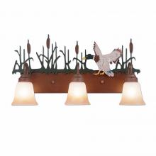 Avalanche Ranch Lighting H32366TT-06 - Wasatch Triple Bath Vanity Light - Mallard - Two-Toned Amber Cream Bell Glass - Waterfowl Gray