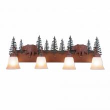  H32426TT-03 - Wasatch Quad Bath Vanity Light - Bear - Two-Toned Amber Cream Bell Glass - Cedar Green