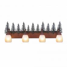  H32443ET-03 - Wasatch Quad Bath Vanity Light - Cedar Tree - Two-Toned Amber Egg Bell Glass - Cedar Green