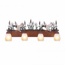  H32466ET-06 - Wasatch Quad Bath Vanity Light - Mallard - Two-Toned Amber Egg Bell Glass - Waterfowl Gray