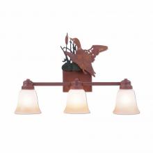 Avalanche Ranch Lighting H37364TT-03 - Parkshire Triple Bath Vanity Light - Loon - Two-Toned Amber Cream Bell Glass - Cedar Green