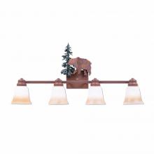 Avalanche Ranch Lighting H37426TT-03 - Parkshire Quad Bath Vanity Light - Bear - Two-Toned Amber Cream Bell Glass - Cedar Green