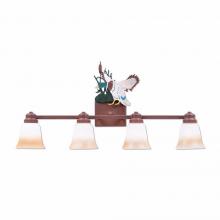 Avalanche Ranch Lighting H37466TT-06 - Parkshire Quad Bath Vanity Light - Mallard - Two-Toned Amber Cream Bell Glass - Waterfowl Gray