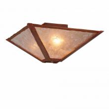  H46201AL-02 - Denali Ceiling Light Square - Rustic Plain - Almond Mica Shade - Rust Patina Finish