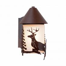 Avalanche Ranch Lighting H51121FC-27 - Cedarline Sconce - Valley Deer - Frosted Glass Bowl - Rustic Brown Finish