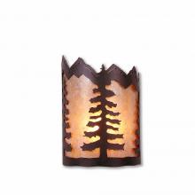  M13214AL-27 - Cascade Sconce Small - Spruce Tree - Almond Mica Shade - Rustic Brown Finish