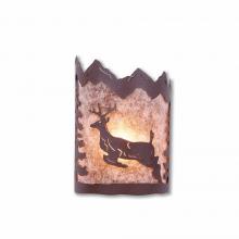  M13221AL-27 - Cascade Sconce Small - Valley Deer - Almond Mica Shade - Rustic Brown Finish