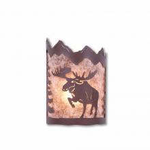  M13222AL-27 - Cascade Sconce Small - Alaska Moose - Almond Mica Shade - Rustic Brown Finish