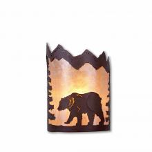  M13225AL-27 - Cascade Sconce Small - Mountain Bear - Almond Mica Shade - Rustic Brown Finish